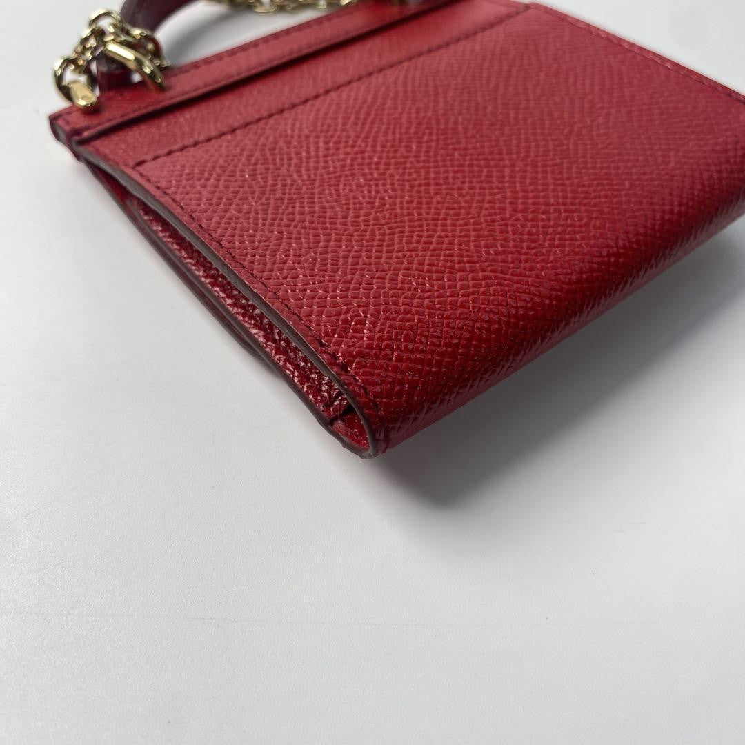 Dolce & Gabbana Mini Shoulder Bag Purse Leather Red Authentic
