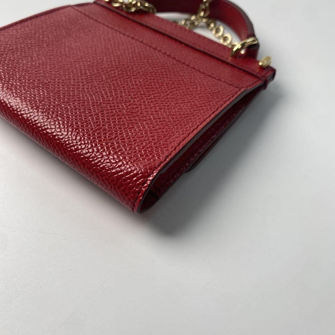 Dolce & Gabbana Mini Shoulder Bag Purse Leather Red Authentic