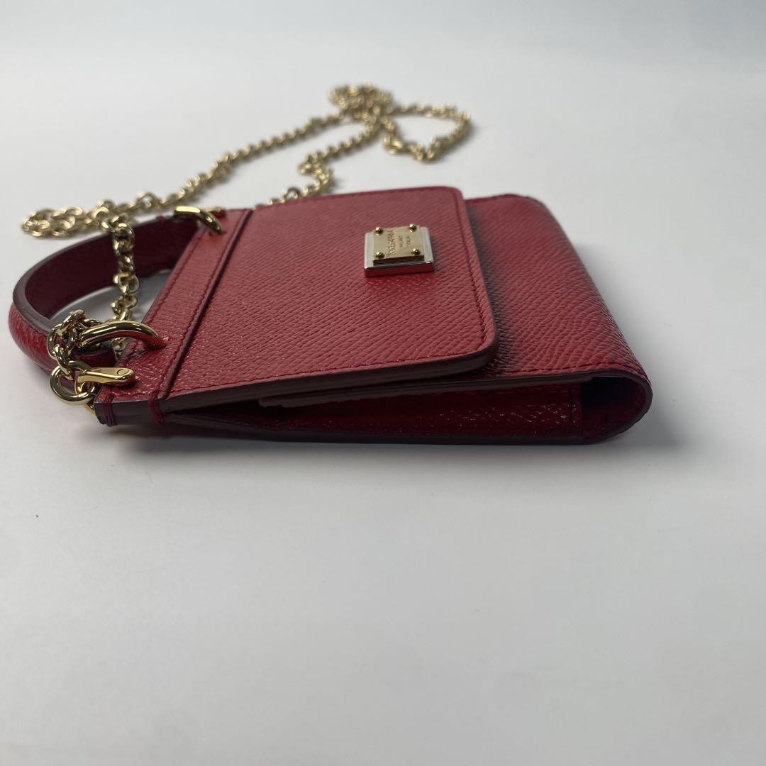 Dolce & Gabbana Mini Shoulder Bag Purse Leather Red Authentic