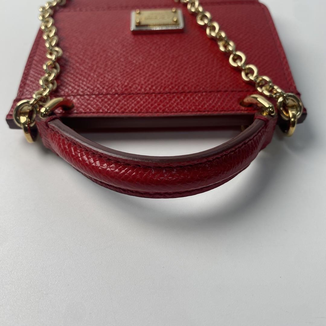 Dolce & Gabbana Mini Shoulder Bag Purse Leather Red Authentic
