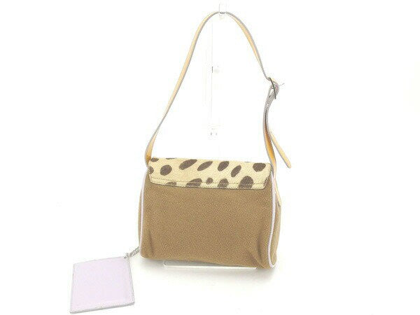 Dolce & Gabbana Shoulder Bag Purse Beige Brown Authentic