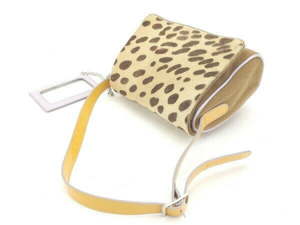 Dolce & Gabbana Shoulder Bag Purse Beige Brown Authentic