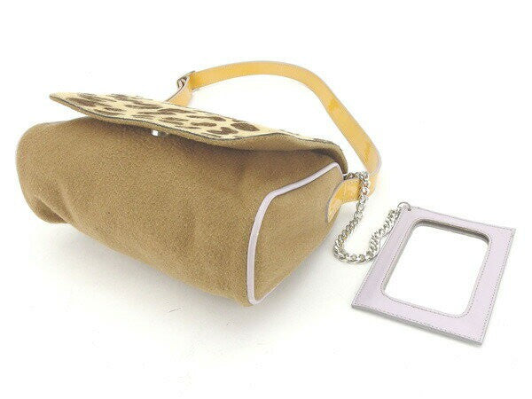 Dolce & Gabbana Shoulder Bag Purse Beige Brown Authentic
