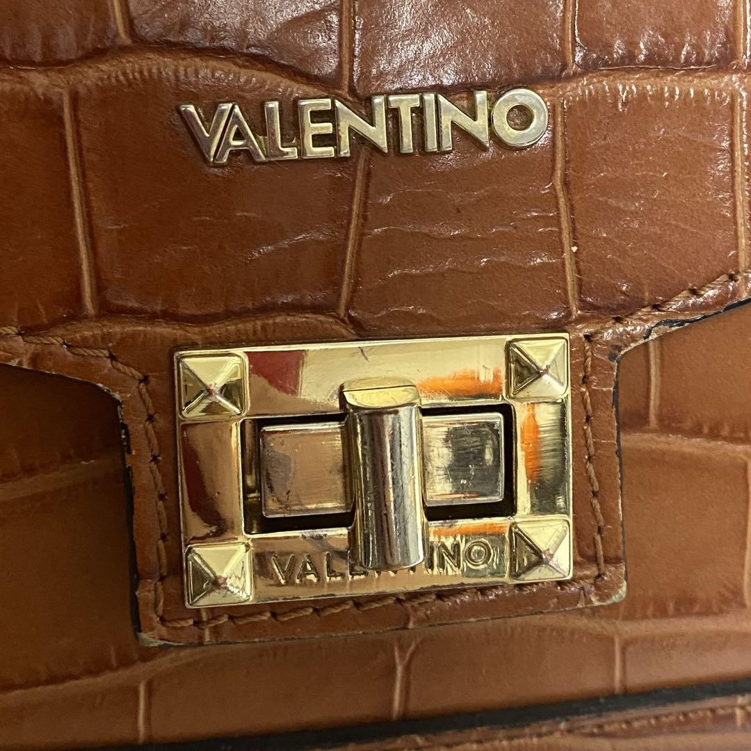 Valentino Hand Bag Tote Purse Brown Authentic