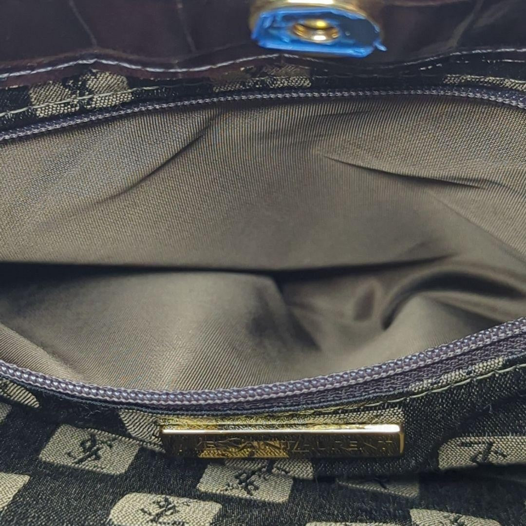 Saint Laurent Hand Bag Tote Purse stitch Leather Bordeaux Brown Authentic