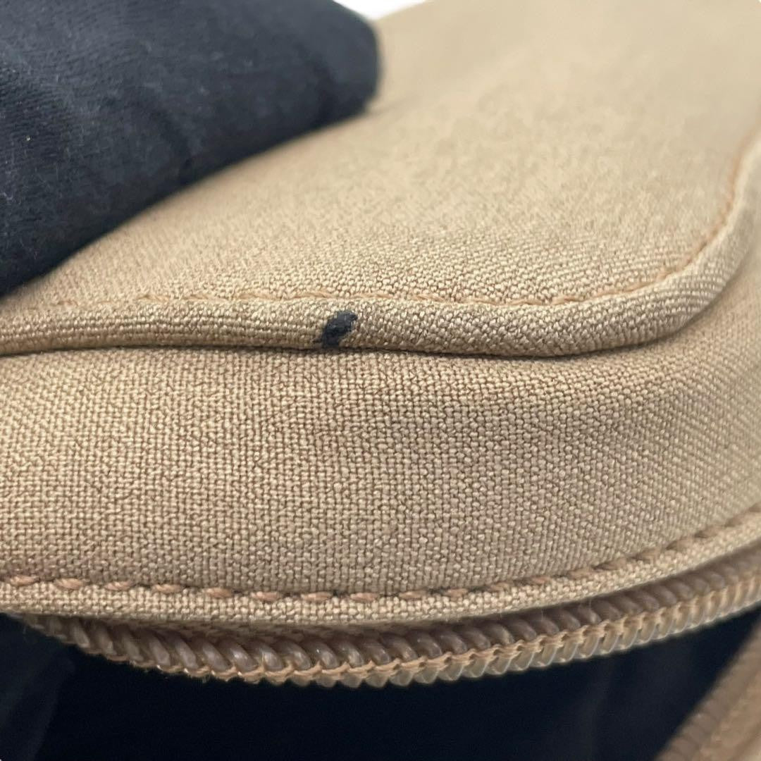 PRADA Hand Bag Tote Purse Canvas Beige Authentic