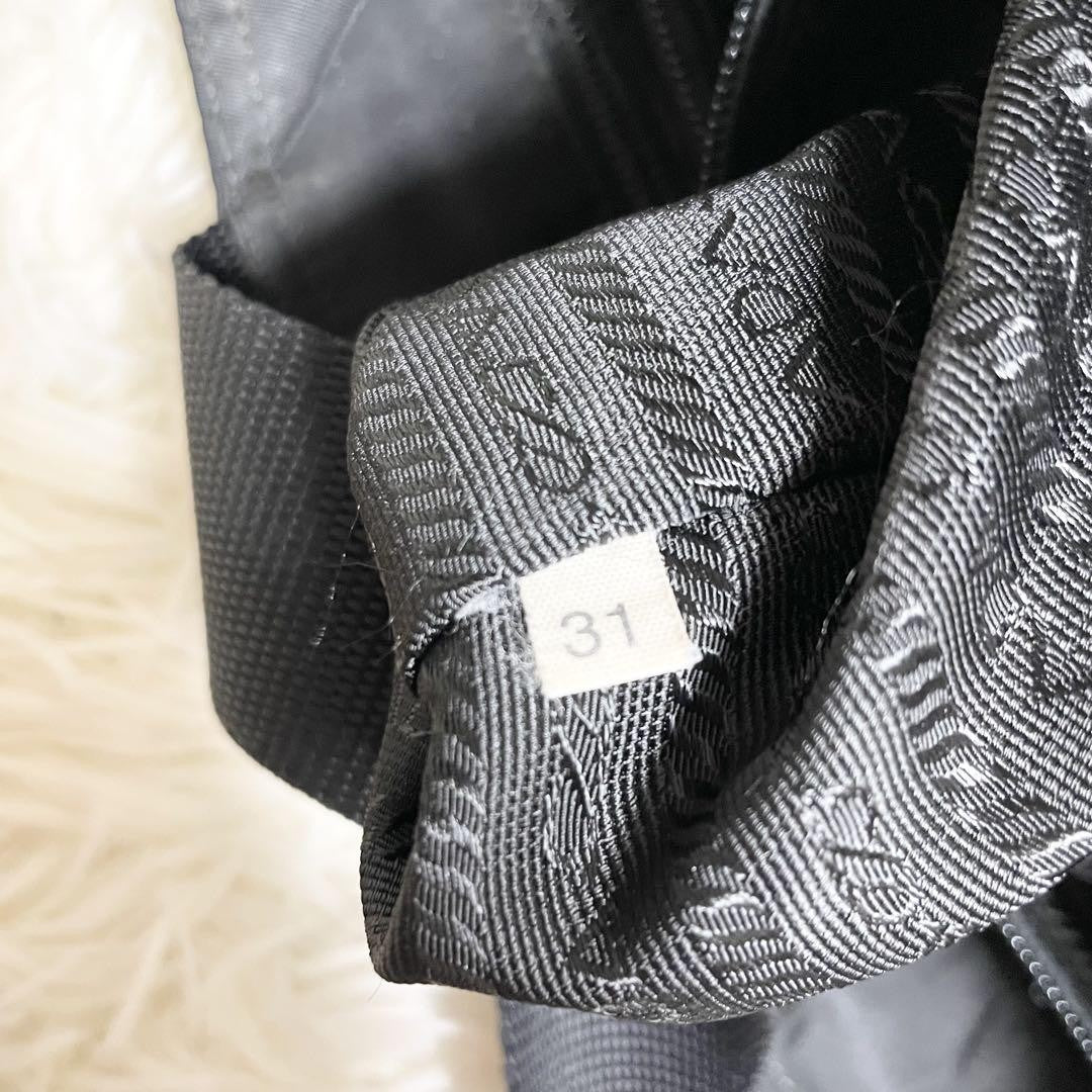 PRADA Hand Bag Tote Purse Logo Nylon Navy Authentic