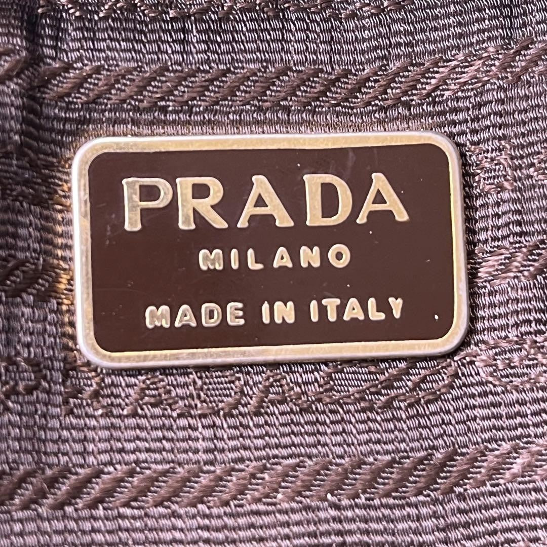 PRADA Backpack Logo Nylon Leather Green Authentic