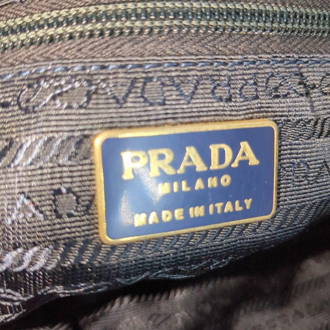 PRADA Shoulder Bag Purse Logo Nylon Navy Authentic