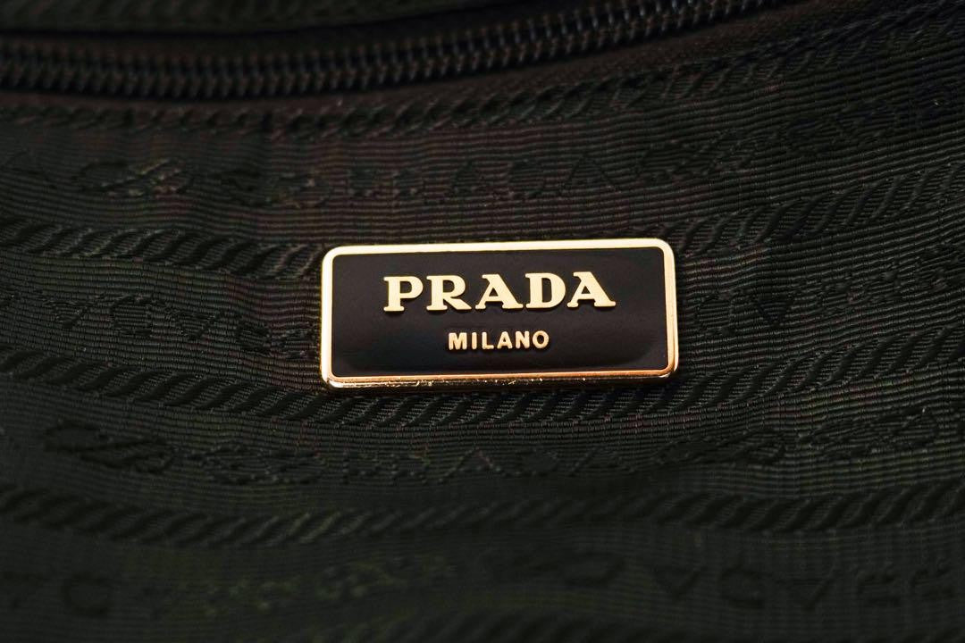 PRADA Hand Shoulder Bag Tote Purse 2way Nylon Leather Wine Red Authentic