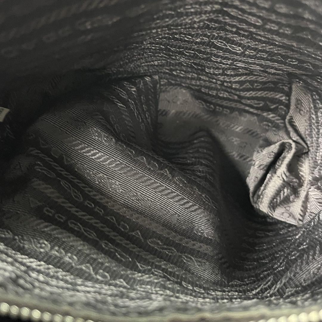PRADA Hand Shoulder Bag Tote Purse 2way Nylon Leather Black Authentic