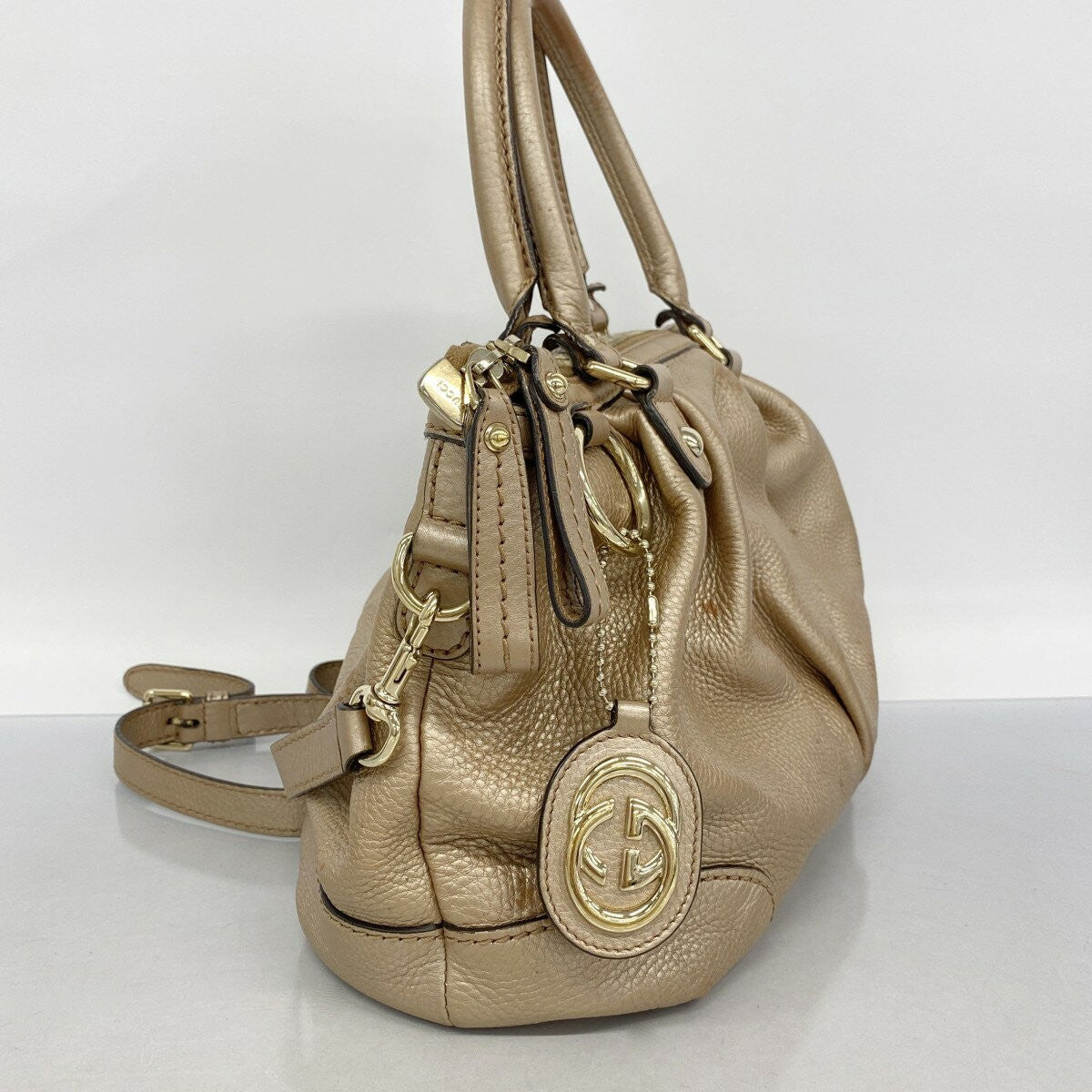GUCCI Hand Bag Tote Purse Leather Brown Authentic