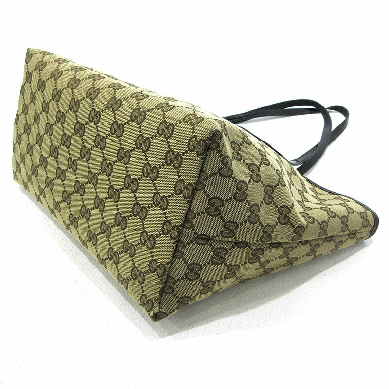 GUCCI Hand Bag Tote Purse GG Canvas Beige Authentic