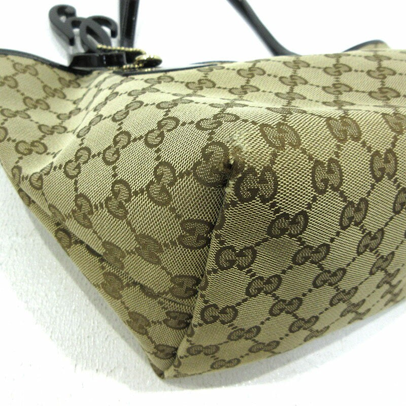 GUCCI Hand Bag Tote Purse GG Canvas Beige Authentic