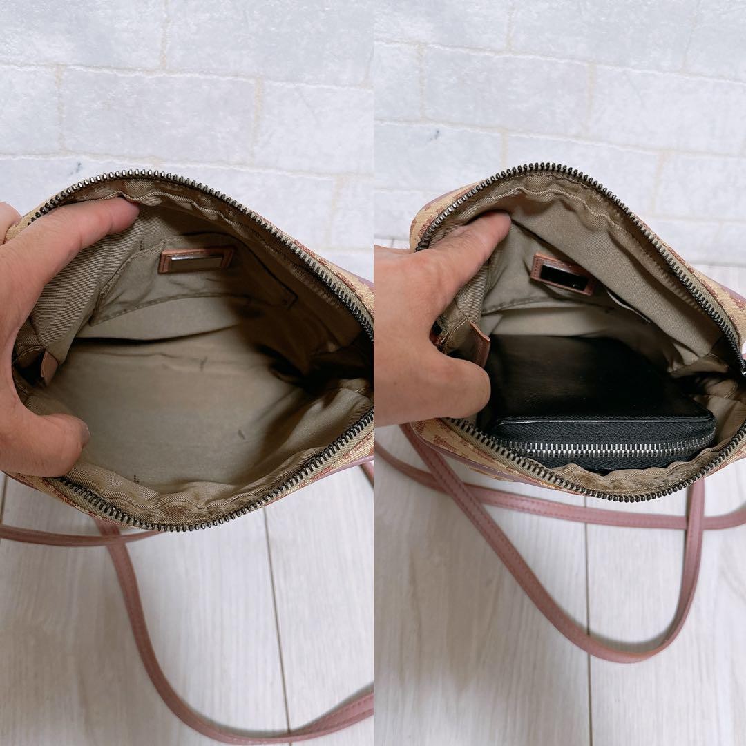 FENDI Shoulder Bag Purse FF Zucca Canvas Authentic