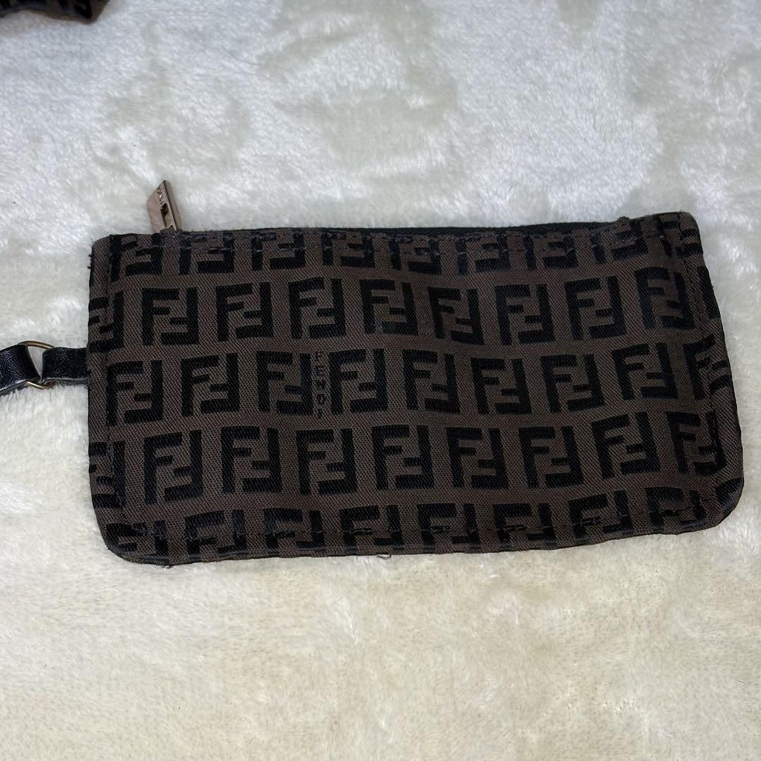 FENDI Backpack FF Zucca Canvas Brown Black Authentic