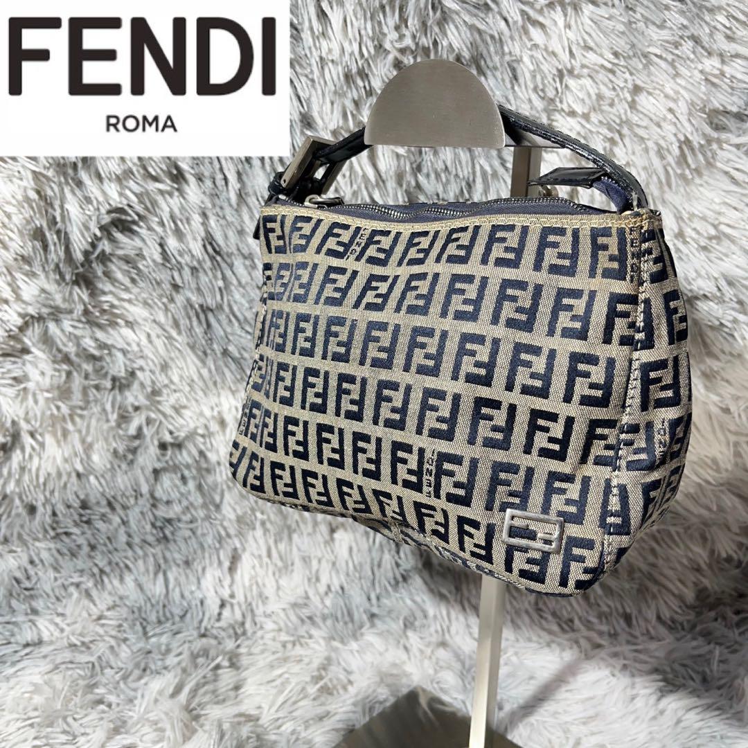 FENDI Hand Bag Tote Purse FF Zucca Authentic