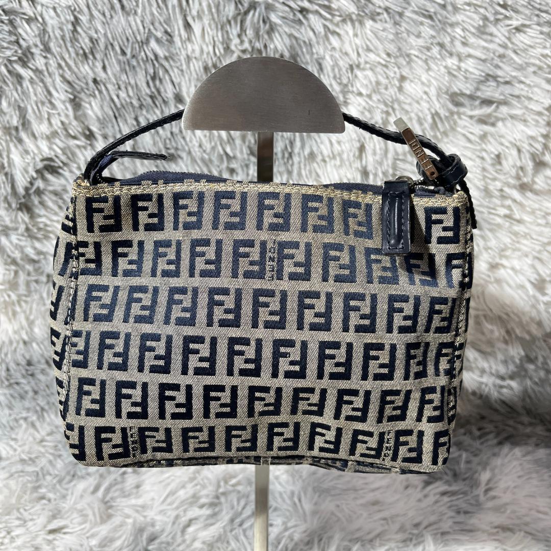 FENDI Hand Bag Tote Purse FF Zucca Authentic