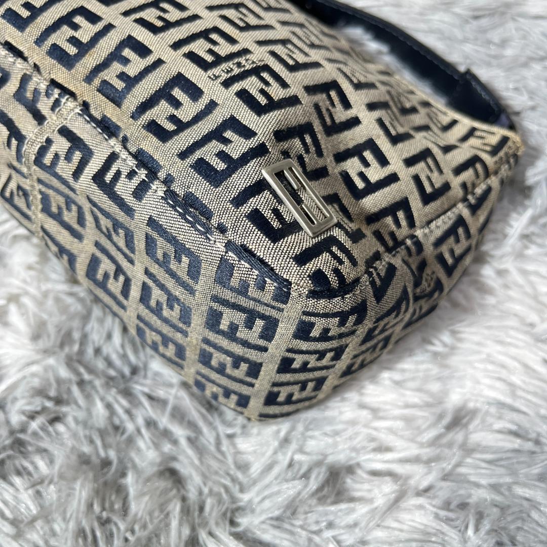 FENDI Hand Bag Tote Purse FF Zucca Authentic