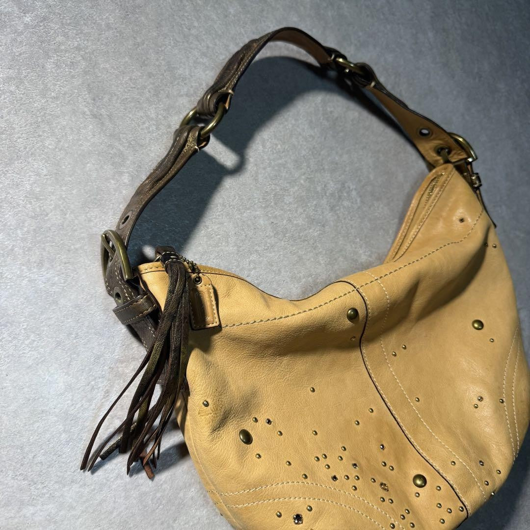 COACH Shoulder Bag Purse Old Leather Authentic