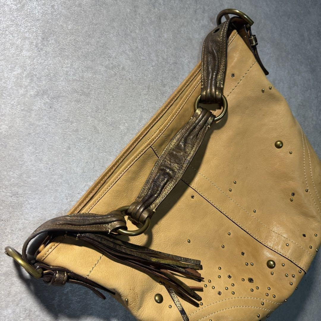 COACH Shoulder Bag Purse Old Leather Authentic