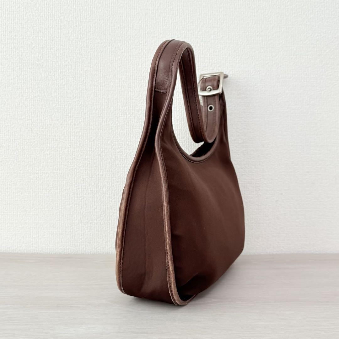 COACH Shoulder Bag Purse Neoprene Ergo Dark Brown Authentic