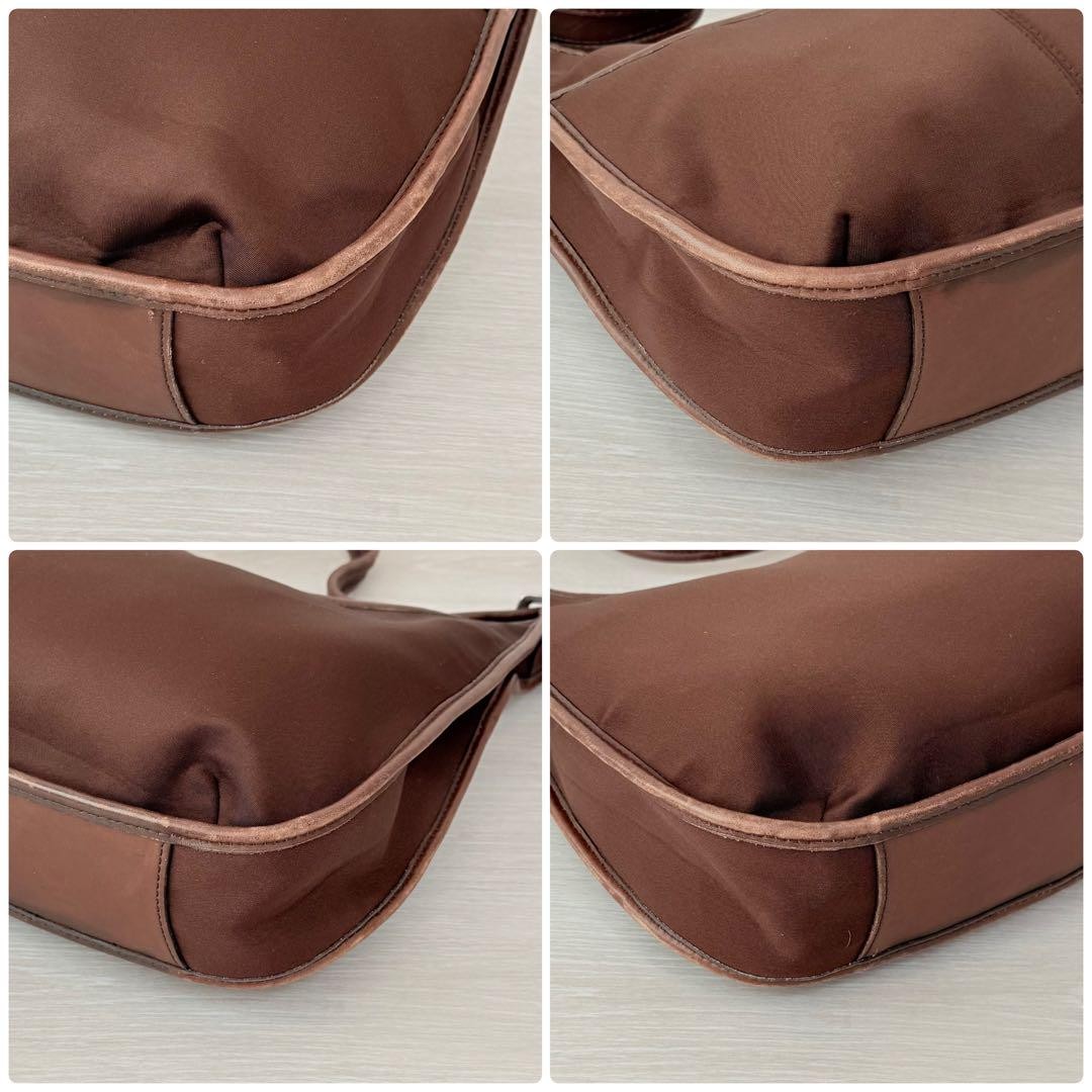 COACH Shoulder Bag Purse Neoprene Ergo Dark Brown Authentic