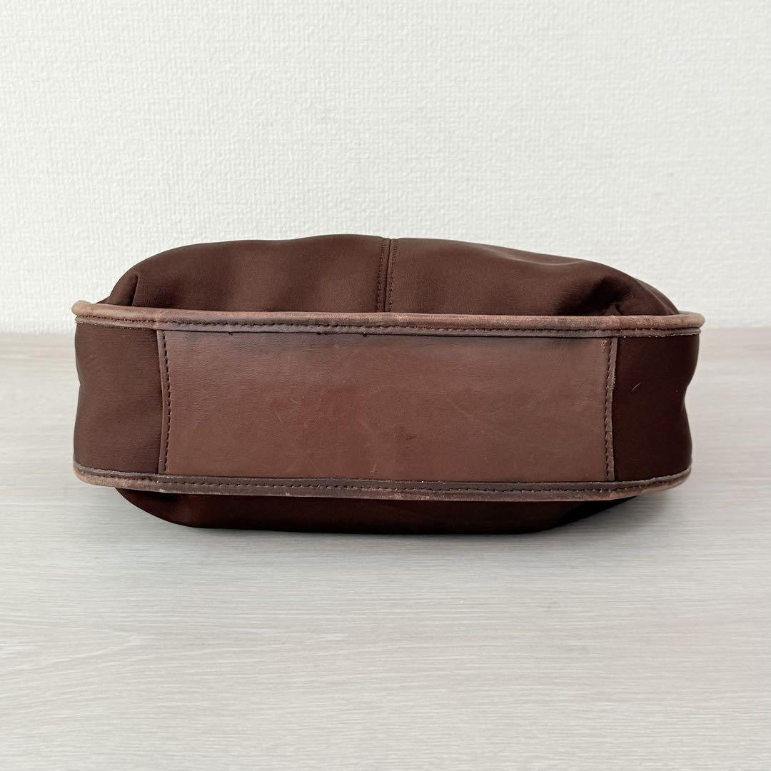 COACH Shoulder Bag Purse Neoprene Ergo Dark Brown Authentic