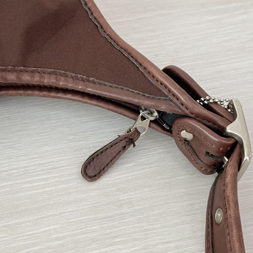 COACH Shoulder Bag Purse Neoprene Ergo Dark Brown Authentic