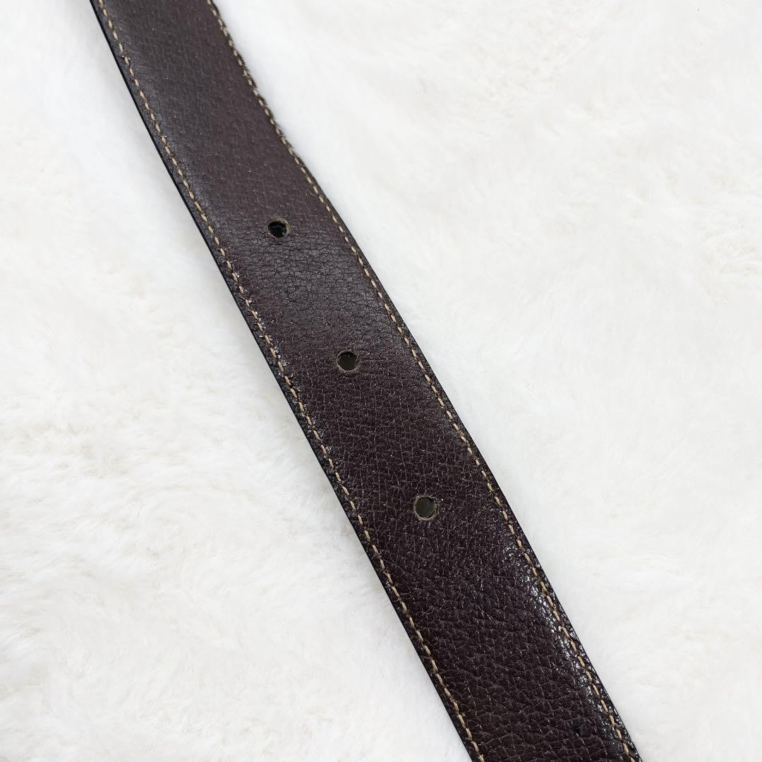 CELINE Men's Belt Horse carriage Gold Black Brown Authentic