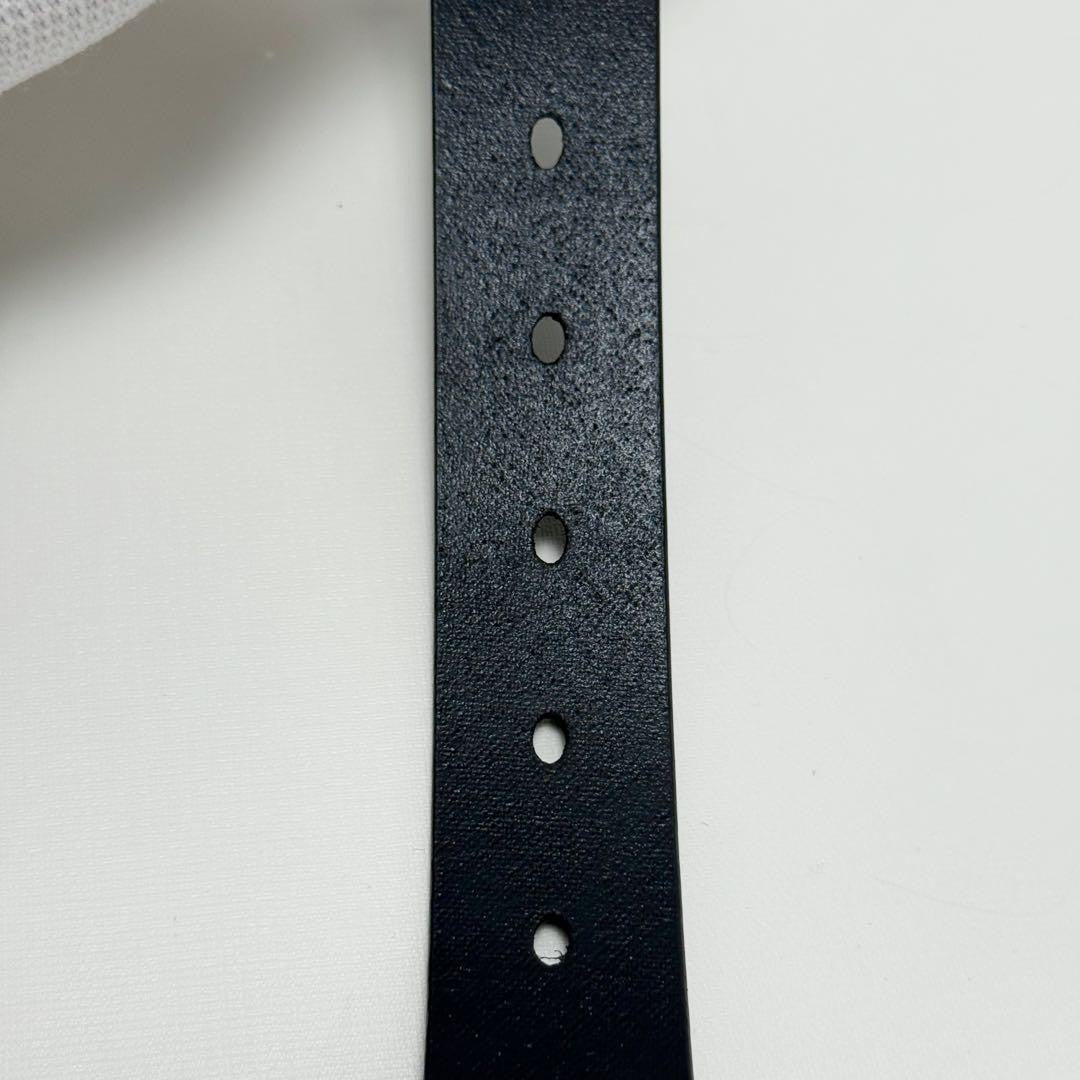Saint Laurent Men's Belt YSL Cassandra Leather Black Authentic