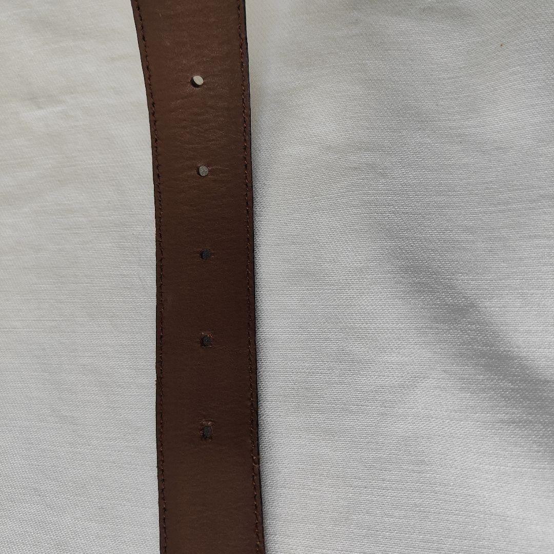 Christian Dior MONSIEUR Men's Belt Logo Gold Brown Authentic