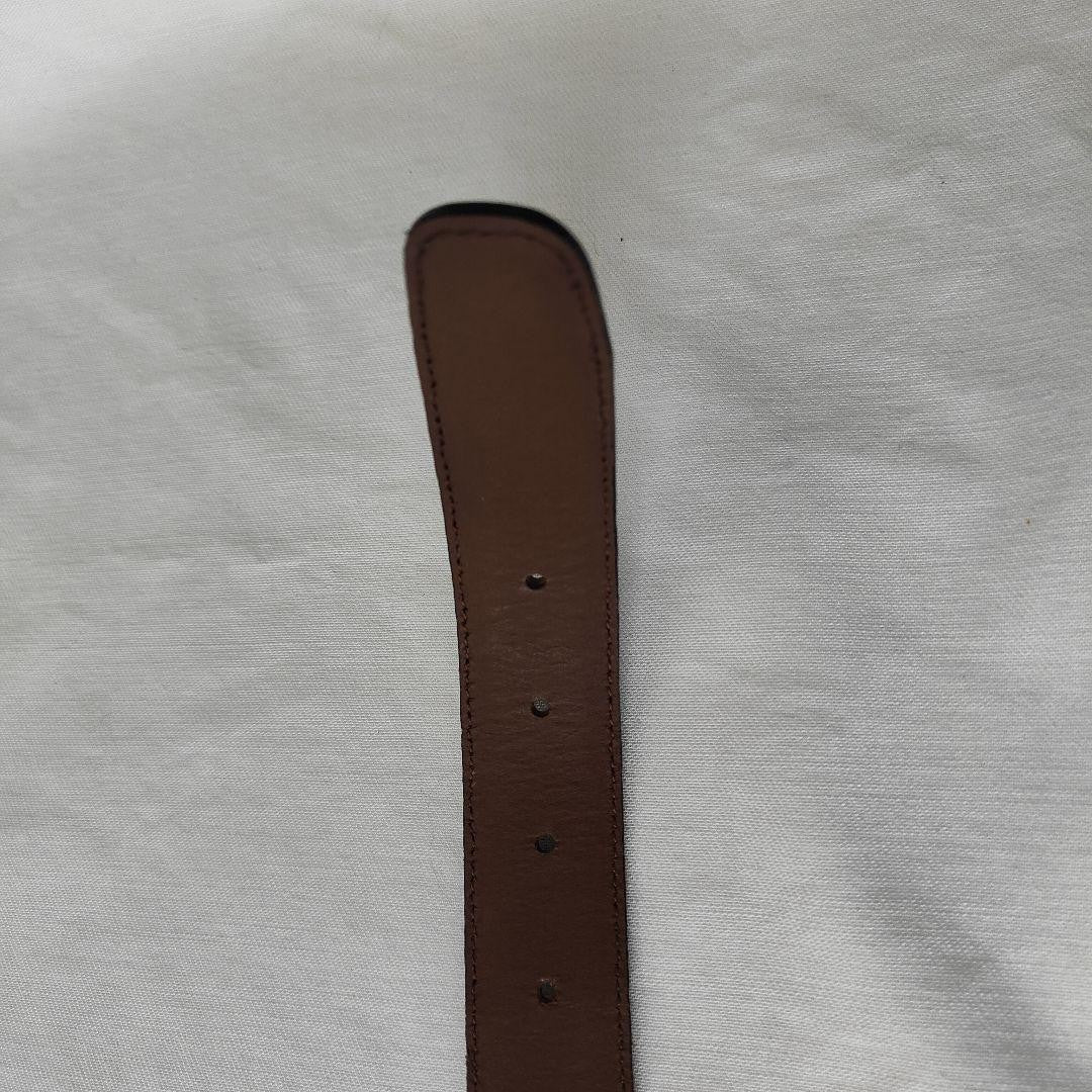 Christian Dior MONSIEUR Men's Belt Logo Gold Brown Authentic