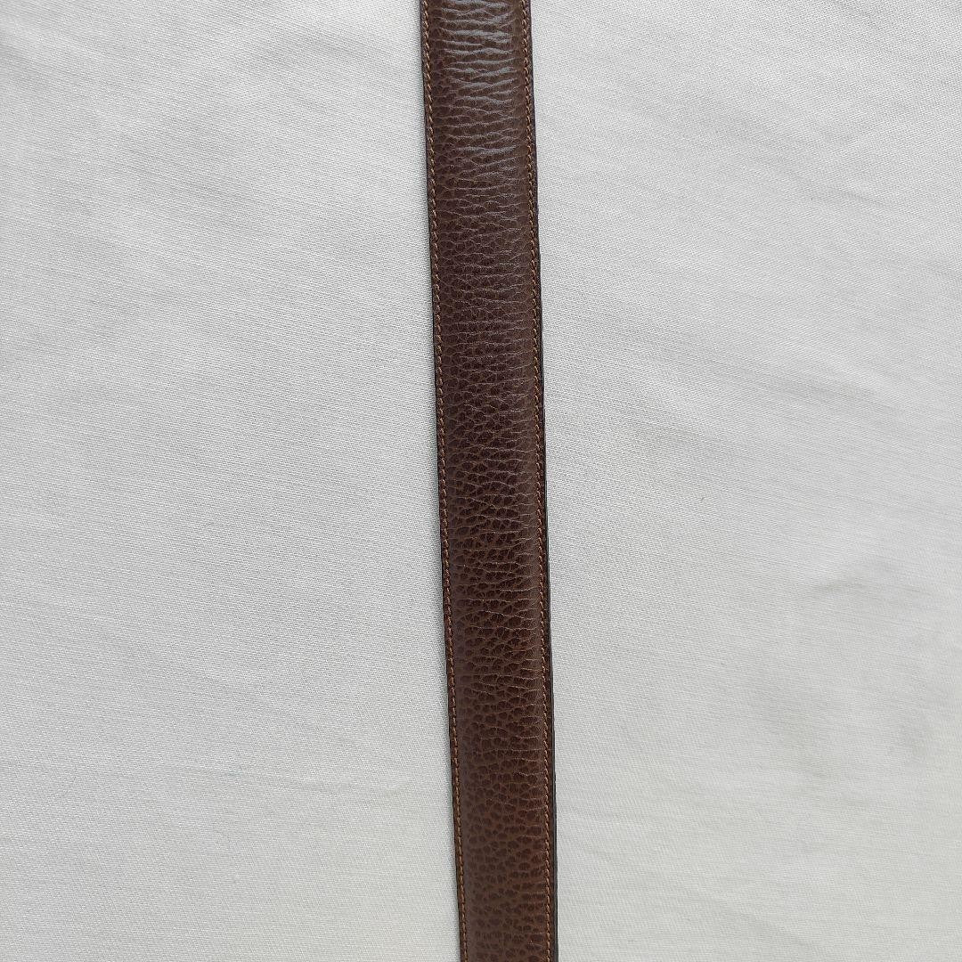 Christian Dior MONSIEUR Men's Belt Logo Gold Brown Authentic