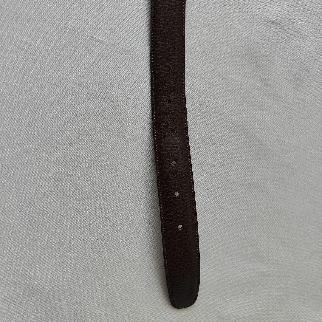 Christian Dior MONSIEUR Men's Belt Logo Gold Brown Authentic