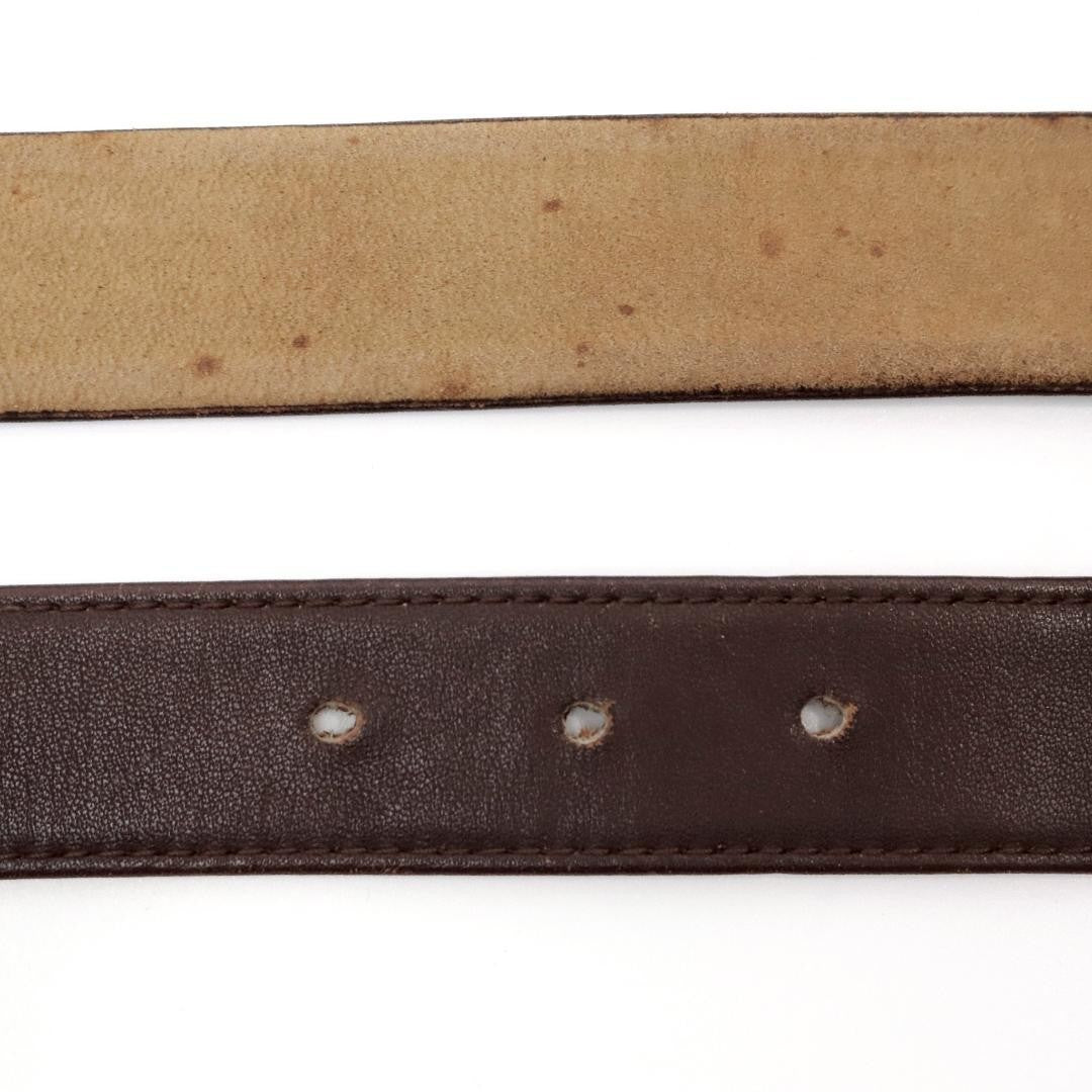 Christian Dior Men's Belt Logo Leather Brown Authentic