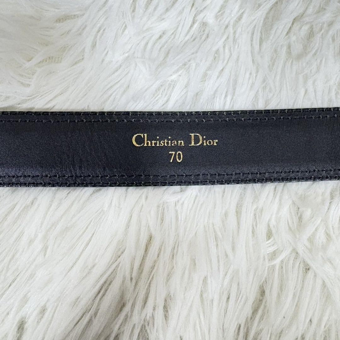 Christian Dior Men's Belt Logo Leather Black Authentic