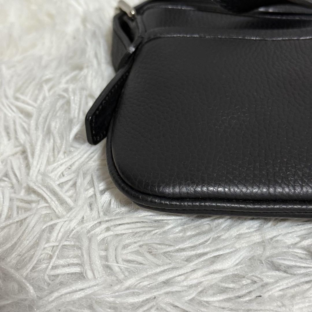 BURBERRY Shoulder Bag Purse Nova Check Leather Black Authentic