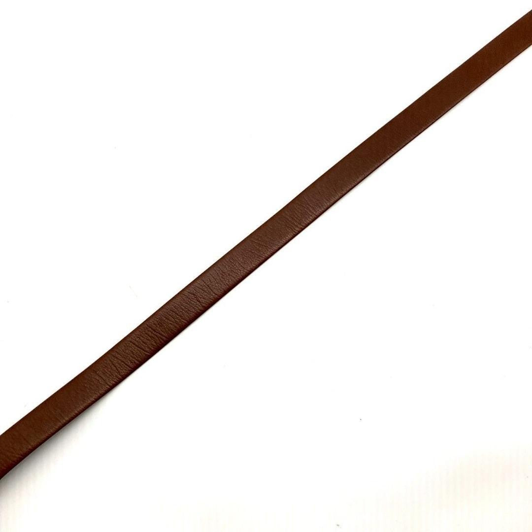 Christian Dior Unisex Belt CD Leather Brown Authentic
