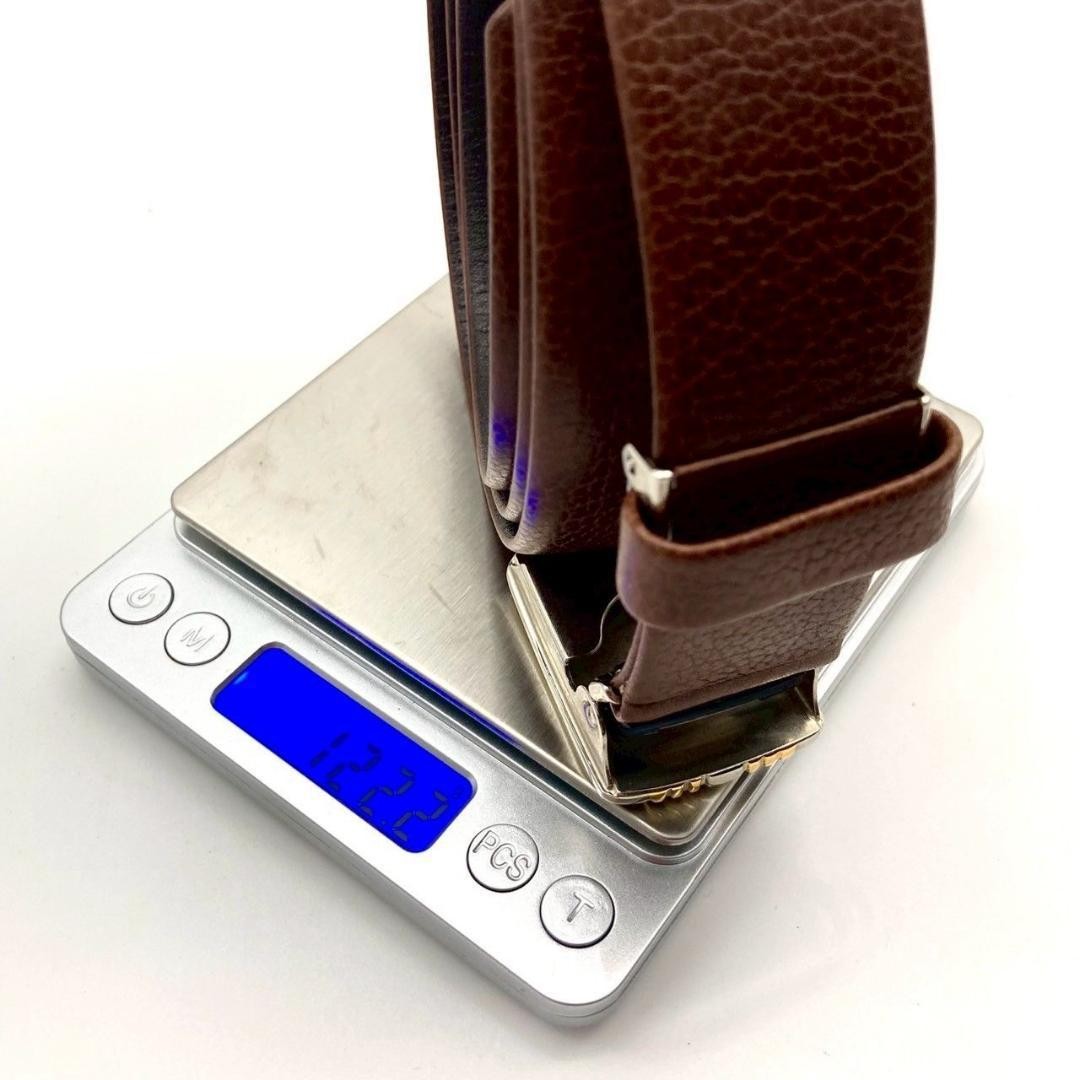 Christian Dior Unisex Belt CD Leather Brown Authentic