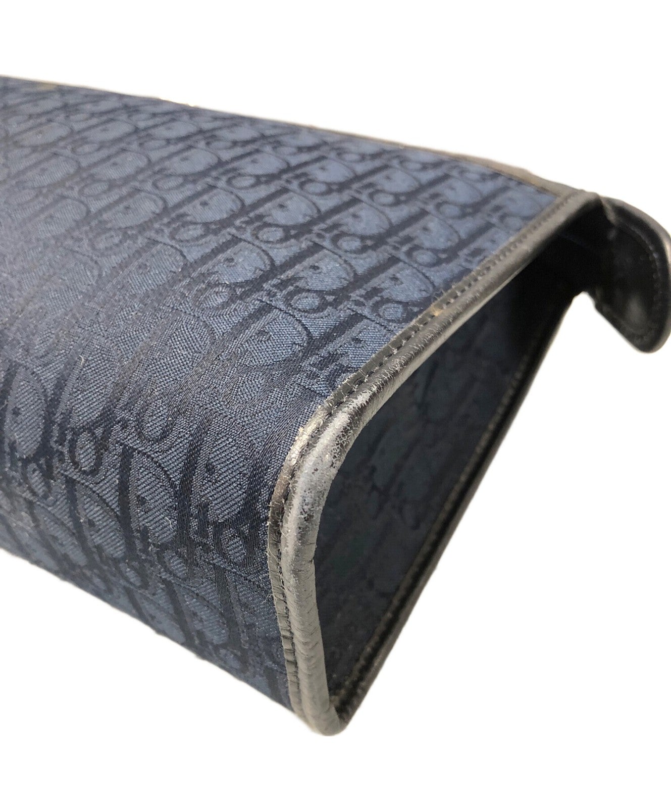 Christian Dior Clutch Bag Second Bag Logo Trotter Navy Authentic