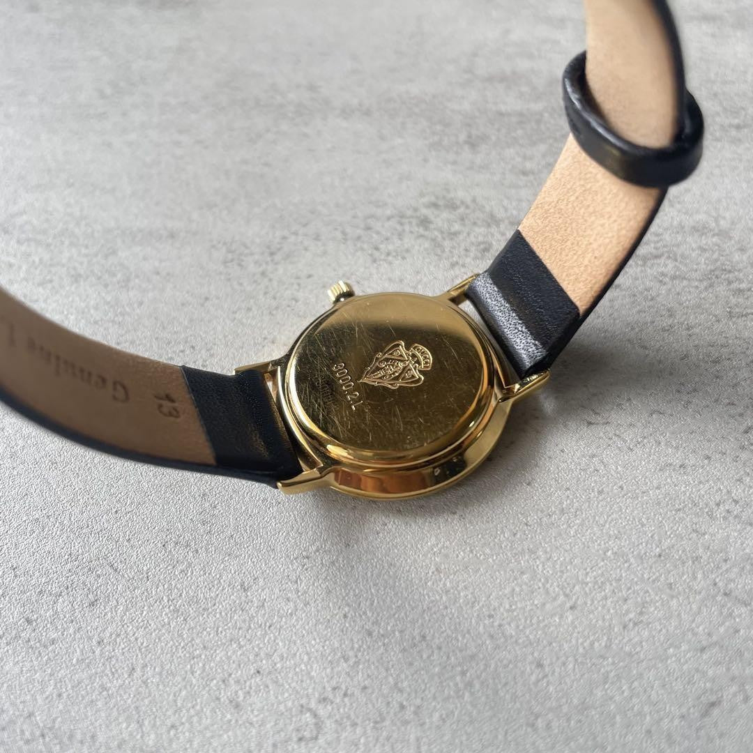 GUCCI Quartz Watch Wristwatch Gold Black Women's Authentic