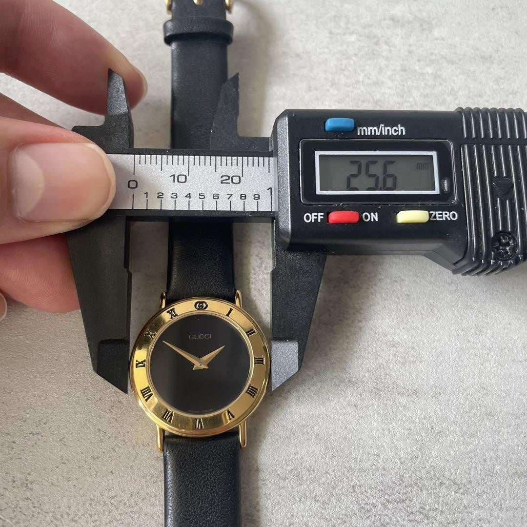 GUCCI Quartz Watch Wristwatch Gold Black Women's Authentic