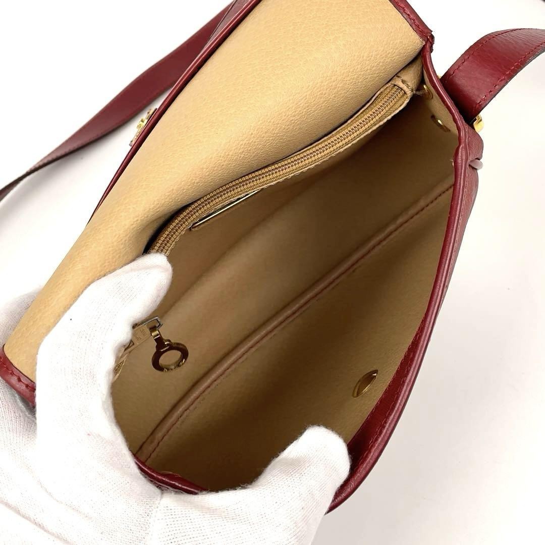 Christian Dior Shoulder Bag Purse Trotter PVC Leather Red Authentic