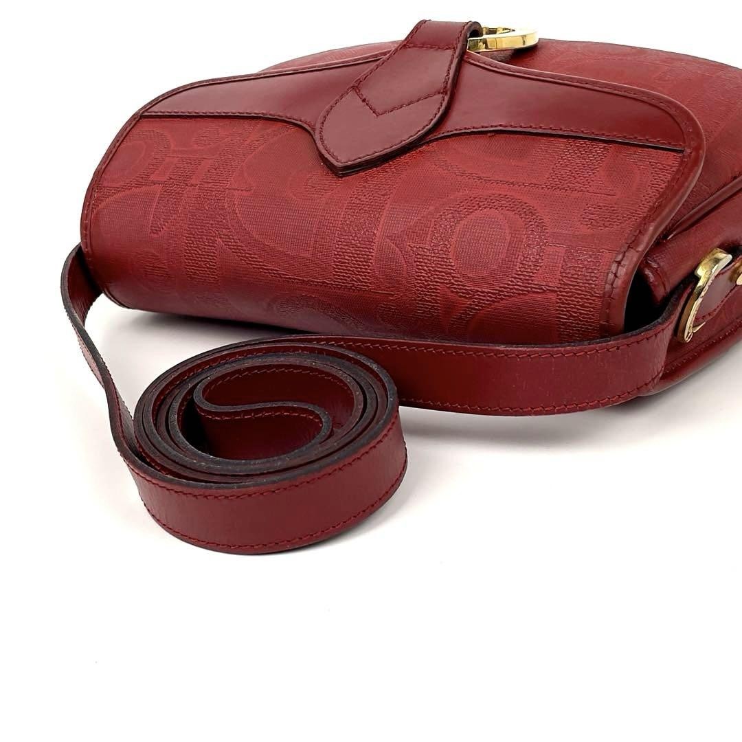 Christian Dior Shoulder Bag Purse Trotter PVC Leather Red Authentic