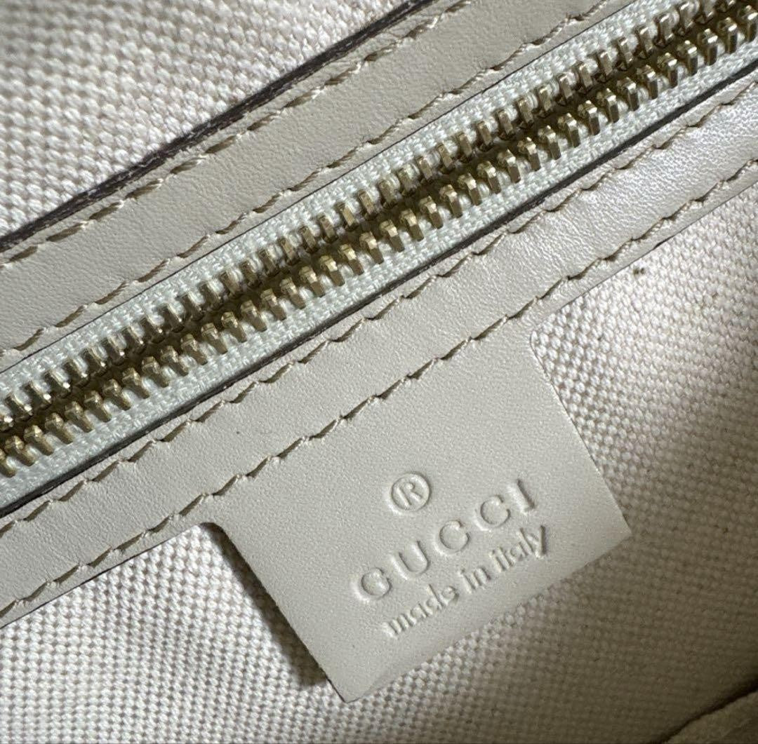 GUCCI Hand Bag Tote Purse GG Canvas Beige Authentic