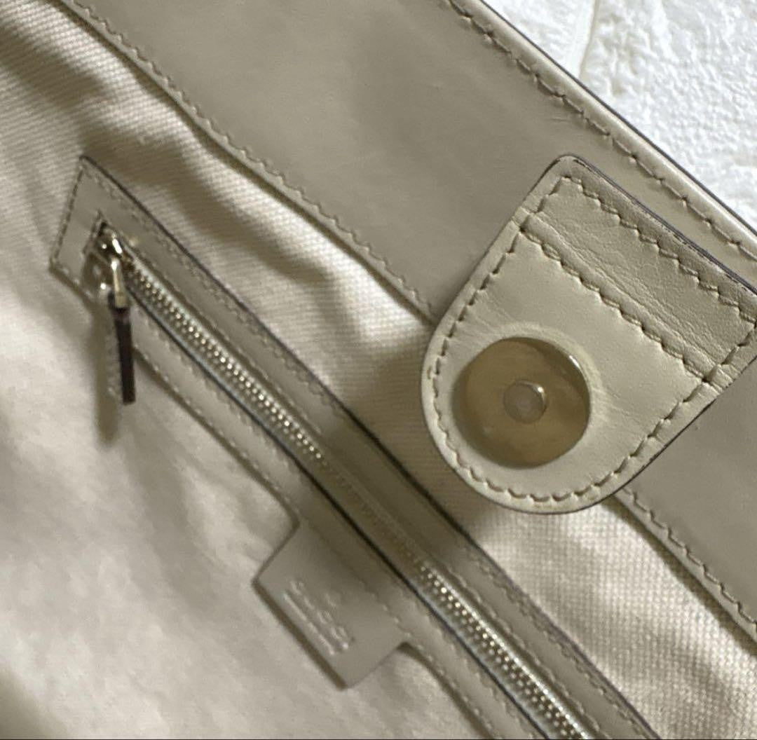 GUCCI Hand Bag Tote Purse GG Canvas Beige Authentic