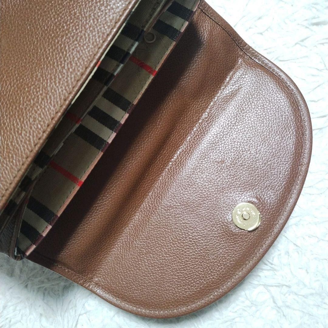 BURBERRY Hand Shoulder Bag Tote Purse 2way Nova Check Leather Brown Authentic