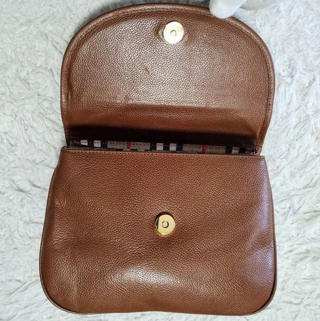 BURBERRY Hand Shoulder Bag Tote Purse 2way Nova Check Leather Brown Authentic