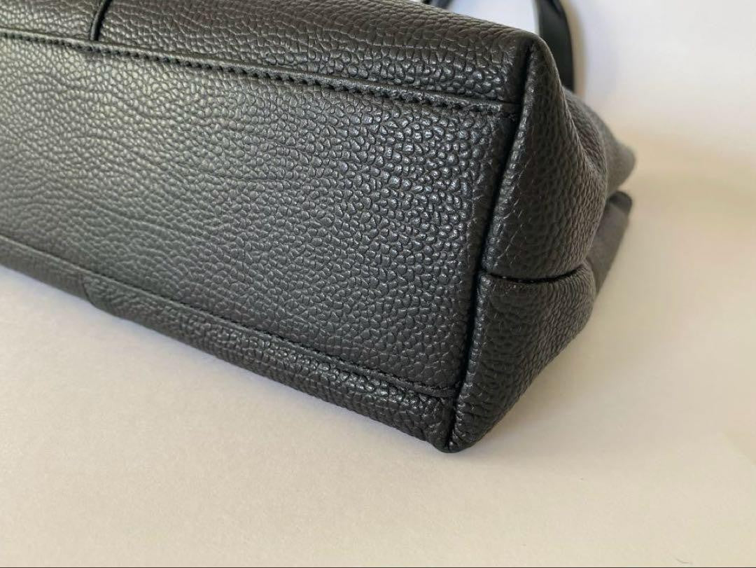 BURBERRY Hand Bag Tote Purse Nova Check Leather Black Authentic